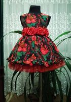 Плаття святкове пишне червоне з квітами на зємному поясі... Оголошення Bazarok.ua